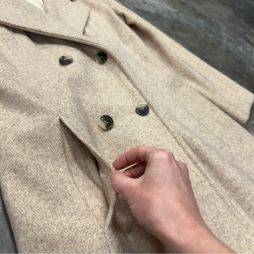 Vintage Jill Jr USA Made Wool Long Coat Tailored Minimal - Picture 3 of 8